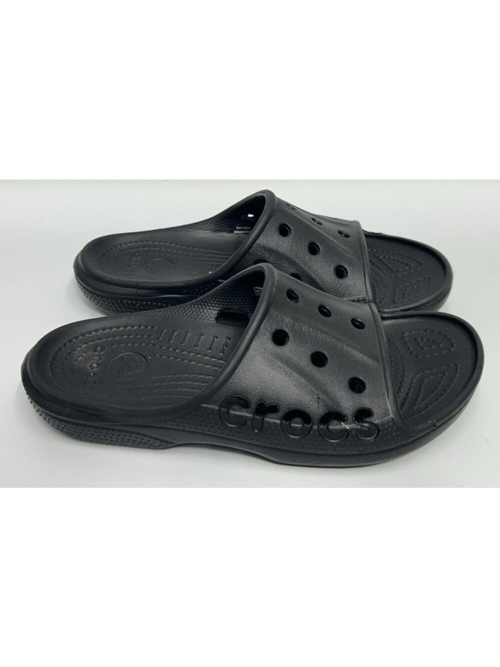 Crocs Baya II Slide Sandals Womens Size 6 Black Athletic Slip On Shoes